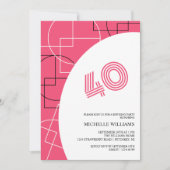 ピンクのジオモダン フレッシュ 招待状 (正面)