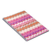ピンクのジグザグの背景 ノートブック (右側)