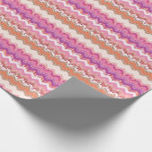 ピンクのジグザグの背景 ラッピングペーパー (角)