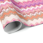 ピンクのジグザグの背景 ラッピングペーパー (ロールコーナー)