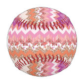 ピンクのジグザグの背景 野球ボール (正面)