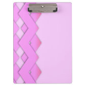 ピンクのジグザグ形のモノグラムの用箋挟 クリップボード (正面)