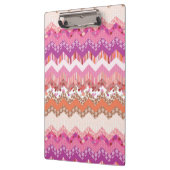 ピンクのジグザグ形の背景 クリップボード (左)