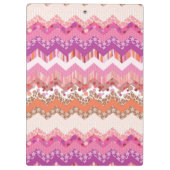 ピンクのジグザグ形の背景 クリップボード (裏面)