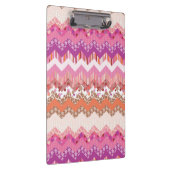 ピンクのジグザグ形の背景 クリップボード (右)