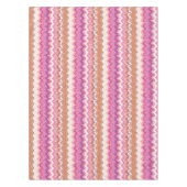 ピンクのジグザグ形の背景 テーブルクロス (正面)