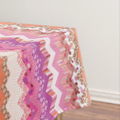 ピンクのジグザグ形の背景 テーブルクロス (インサイチュ)