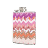 ピンクのジグザグ形の背景 フラスク (左)