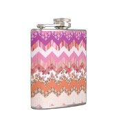 ピンクのジグザグ形の背景 フラスク (右)