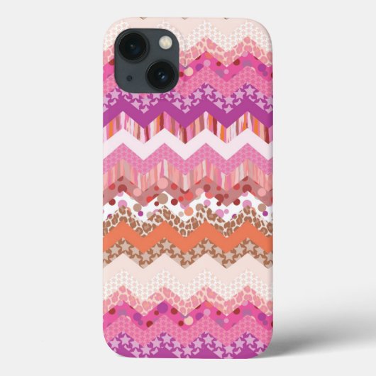 ピンクのジグザグ形の背景 Case-Mate iPhoneケース (裏面)