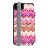 ピンクのジグザグ形の背景 INCIPIO iPhoneウォレットケース (フォリオ裏面)