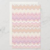 ピンクのジグザグ背景 便箋 (正面/裏面)