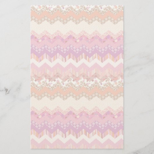 ピンクのジグザグ背景 便箋 (正面)