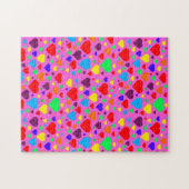 ピンクのジグソーパズルの愛ハート ジグソーパズル (横)