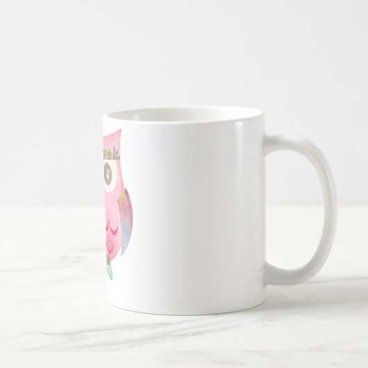 ピンクのジプシーのフクロウ コーヒーマグカップ (右)