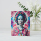 ピンクのジャケットを持つ青い花の王女 ポストカード (スタンド正面)