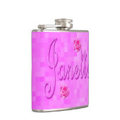 ピンクのジャネット名ロゴ、 フラスク (右)