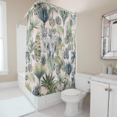 ピンクのジャングルホワイトタイガースシャワーカーテン シャワーカーテン (インサイチュ)