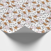 ピンクのジャンパーを着た可愛いダシュント犬 ラッピングペーパー (角)