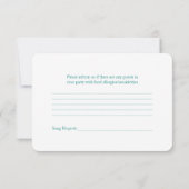 ピンクのジャーバーのデイジー ターコイズのリボン 結婚式の出欠確認 出欠カード (裏面)