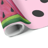 ピンクのジューシーなスイカくさび種子フルーツ ラッピングペーパー (ロールコーナー)