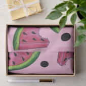 ピンクのジューシーなスイカくさび種子フルーツ 薄葉紙 (ギフト)