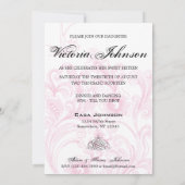 ピンクのジューシールックファッションSweet sixteen 招待状 (裏面)