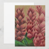 ピンクのジンジャーカード（内側が白紙） (正面/裏面)