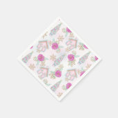 ピンクのジンジャーブレッドクリスマス スタンダードカクテルナプキン (角)