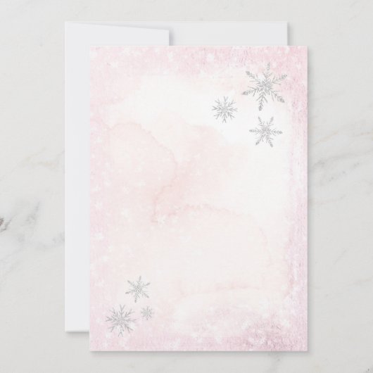 ピンクのジンジャーブレッドハウスの飾り付けパーティー招待状 招待状 (裏面)