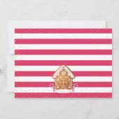 ピンクのジンジャーブレッド飾クッキーの誕生日写真 招待状 (裏面)