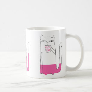 ピンクのジン猫のマグ コーヒーマグカップ