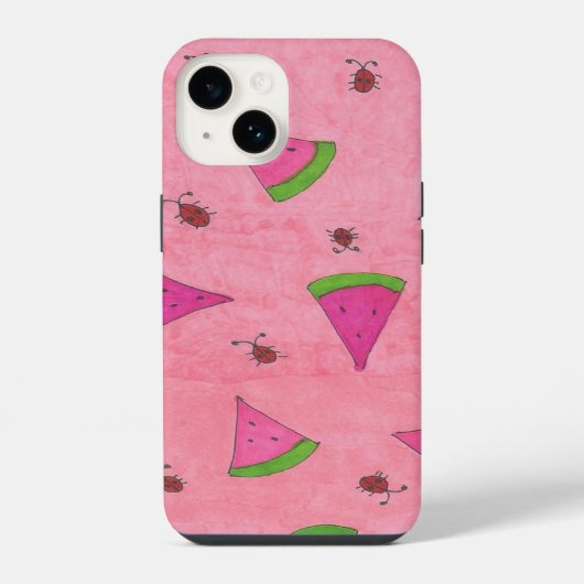 ピンクのスイカとはなぶさ iPhoneケース (裏面)