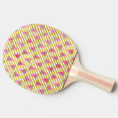 ピンクのスイカと黄色のストライプ夏のパターン 卓球ラケット (横)