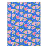 ピンクのスイカのフルーツスライス星のパターン名門私立校風の テーブルクロス (正面)