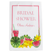 ピンクのスイカの名前 ブライダルシャワー 中型 ギフトバッグ (正面)