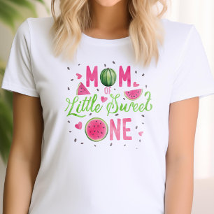 ピンクのスイカの果物1st誕生日、ママ tシャツ