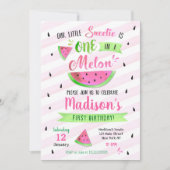 ピンクのスイカの誕生日のパーティの招待状 招待状 (正面)