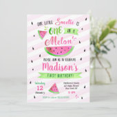 ピンクのスイカの誕生日のパーティの招待状 招待状 (スタンド正面)