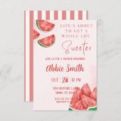 ピンクのスイカをテーマにしたシャワー招待状 招待状 (正面/裏面)