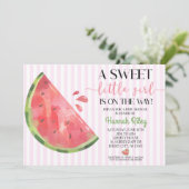 ピンクのスイカをテーマにしたベビーシャワー招待状 招待状 (スタンド正面)