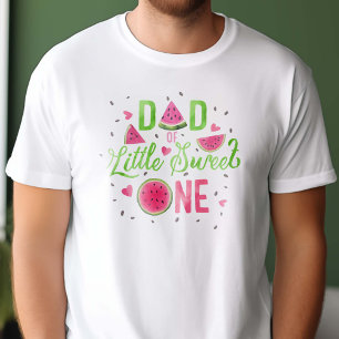 ピンクのスイカをテーマにした少女1歳の誕生日、パパ Tシャツ