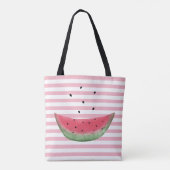 ピンクのスイカカスタムのショルダートートバッグ トートバッグ (裏面)