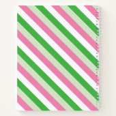 ピンクのスイカストライプのパーソナライズされた手帳 ノートブック (裏面)