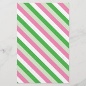 ピンクのスイカストライプのパーソナライズされた文房具 (裏面)