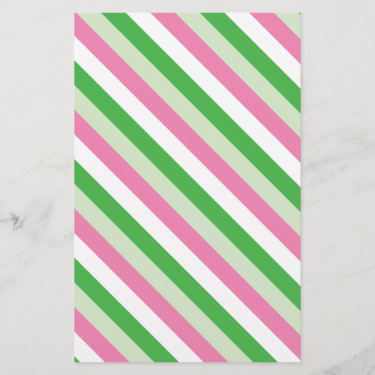 ピンクのスイカストライプのパーソナライズされた文房具 (裏面)