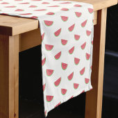 ピンクのスイカスライスパターンサマーパーティーホワイト ミディアムテーブルランナー