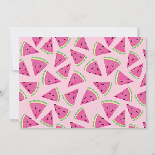 ピンクのスイカパーソナライズされた実 ノートカード (裏面)