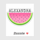 ピンクのスイカ名 シール (シート)