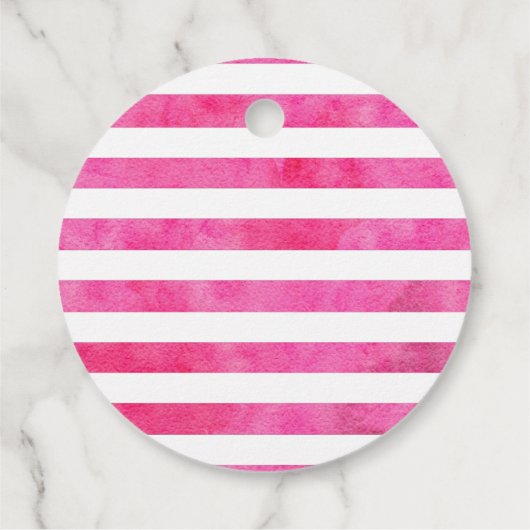 ピンクのスイカ夏のベビーシャワーメッセージカード フェイバータグ (裏面)